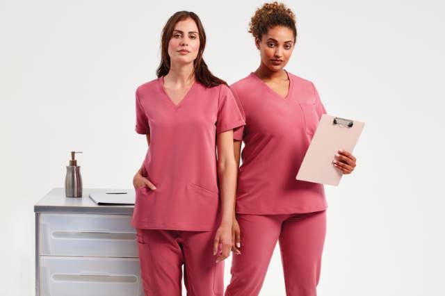 Damen V-Ausschnitt Stretch Kasack NN310